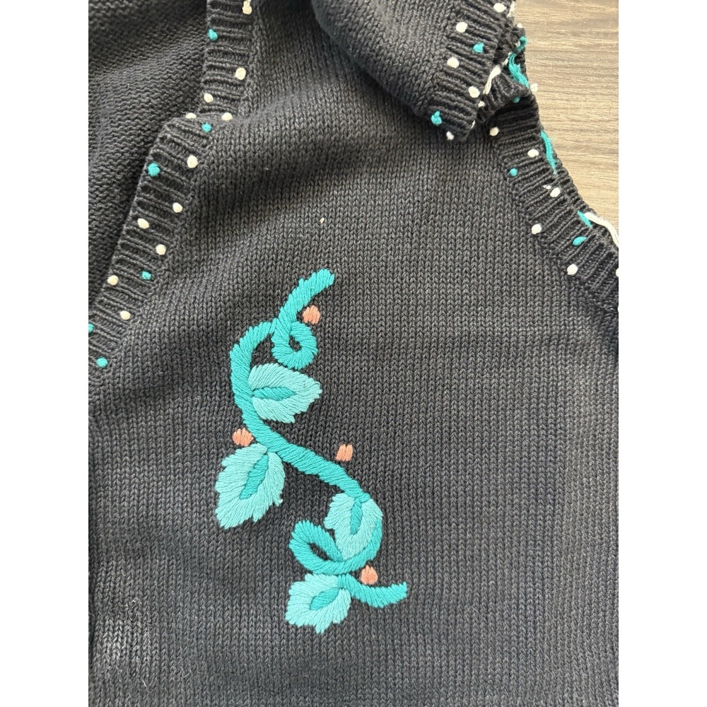 Vintage Koret Knit Sweater Vest Boho Cottage Country Granny Core Floral Size M - Picture 8 of 8